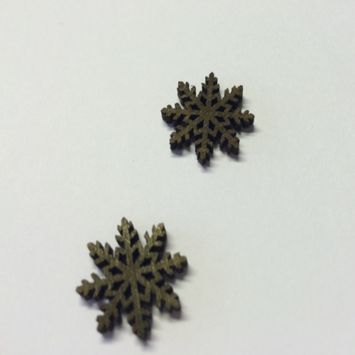 Flocos de Neve Castanho 2 Cm. (Blister c/ 12 un.)