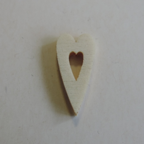 Coração de Madeira Natural 2 Cm. (Blister c/ 12 un.)