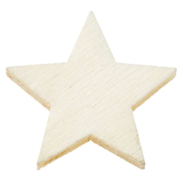 Estrela de Madeira Natural 2 Cm. (Blister c/ 12 un.)