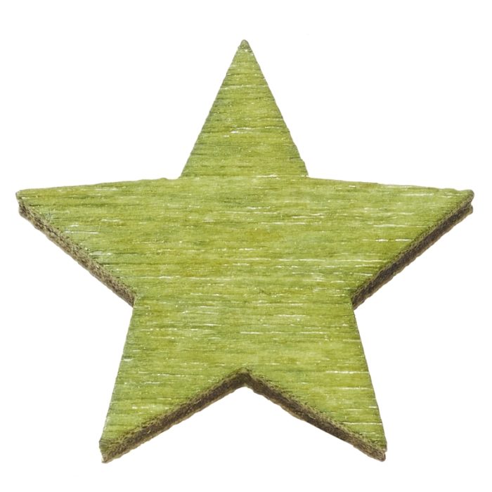 Estrela de Madeira Verde 2 Cm. (Blister c/ 12 un.)