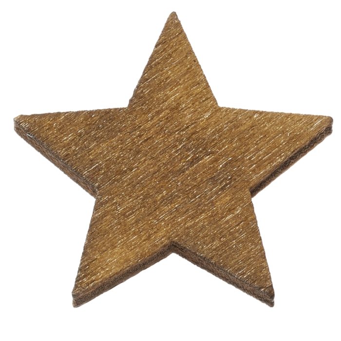 Estrela de Madeira Castanha 2 Cm. (Blister c/ 12 un.)