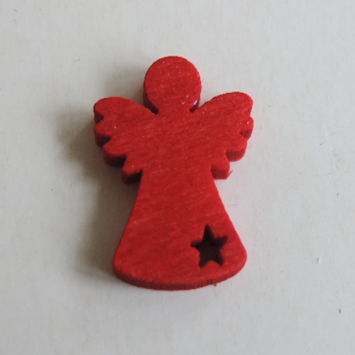 Anjo de Madeira Vermelho 2 Cm. (Blister c/ 12 un.)