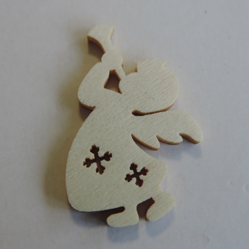 Anjo de Madeira Natural 4 Cm. (Blister c/ 6 un.)