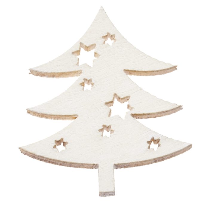 Árvore de Madeira Branco 4 Cm. (Blister c/ 6 un.)