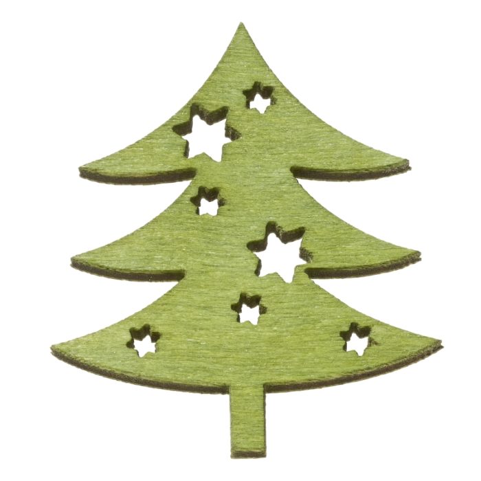 Árvore de Madeira Verde 4 Cm. (Blister c/ 6 un.)