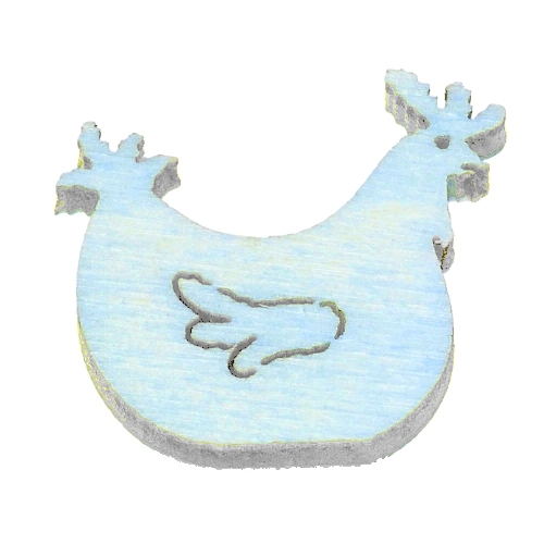 Galinha de Madeira Azul 2 Cm. (Blister c/ 12 un.)