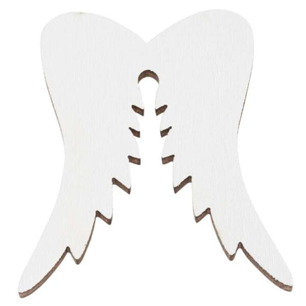 Asas de Madeira Branco 5 Cm. (Blister c/ 3 un.)