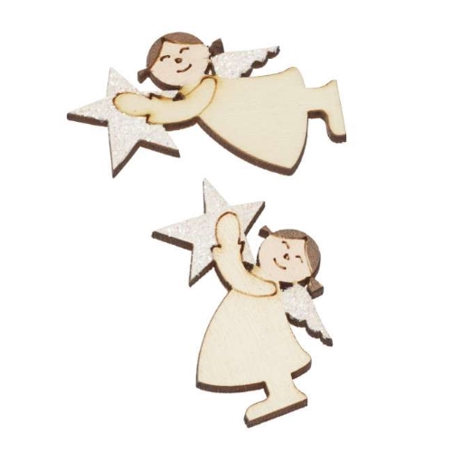 Anjos de Madeira 4.5 Cm. (Blister c/ 6 un.)