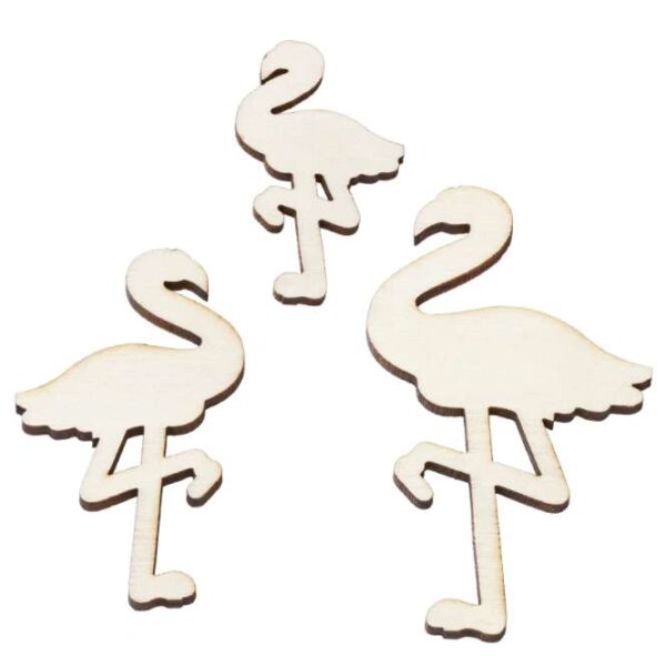 Flamingos de Madeira 3/6 Cm. (Blister c/ 6 un.)