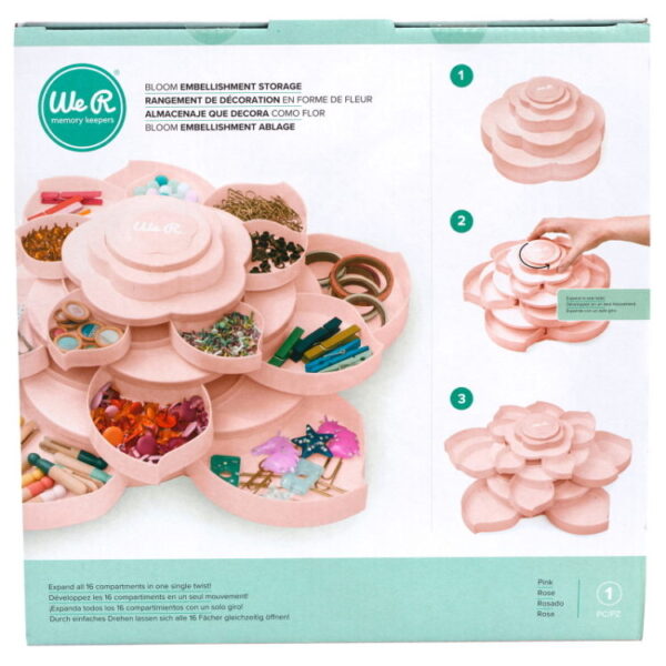 Caixa Arrumação Rosa Grande (Scrap, Bijuteria,Costura)