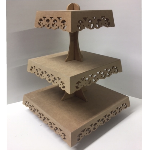 Suporte p/ Bolos Quadrado 3 Andares