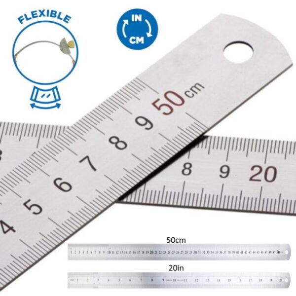 Régua Metálica Inox 50cm/20inch