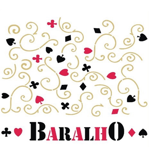 Stencil Opa 14x14 Estamparia Baralho