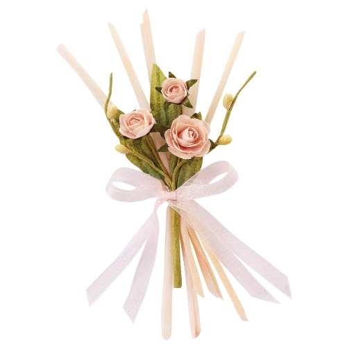 Rosas com Laço Salmão 13 Cm. (12 un.)