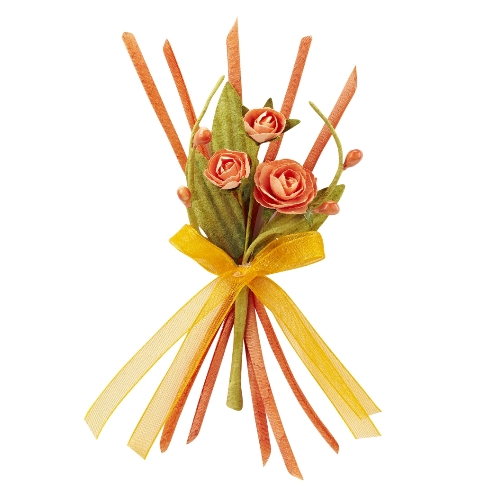 Rosas com Laço Coral 13 Cm. (12 un.)