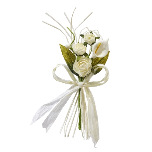 Rosas Jarro com Laço Bege 13 Cm. (12 un.)