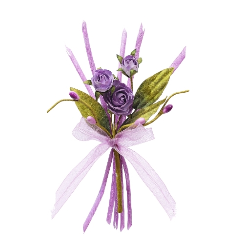 Rosas com Laço Violeta 13 Cm. (12 un.)