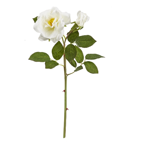 Rosa com Botão Branco 50 Cm.