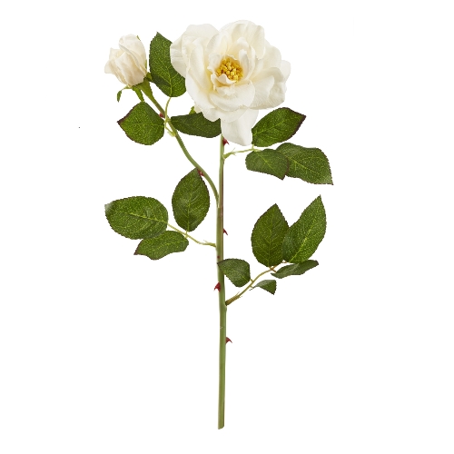 Rosa com Botão Creme 50 Cm.