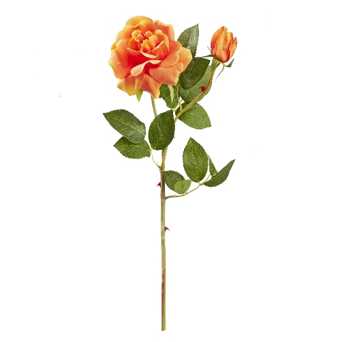 Rosa com Botão Laranja 50 Cm.