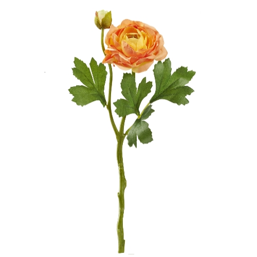 Rosa com Botão Laranja 33 Cm.