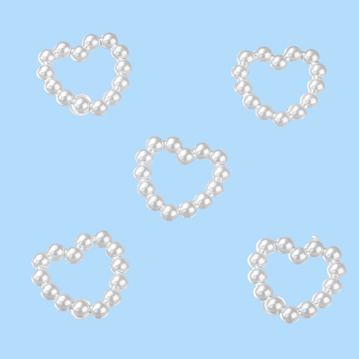 Pérolas Coração Branco 10mm ( 20 un.)