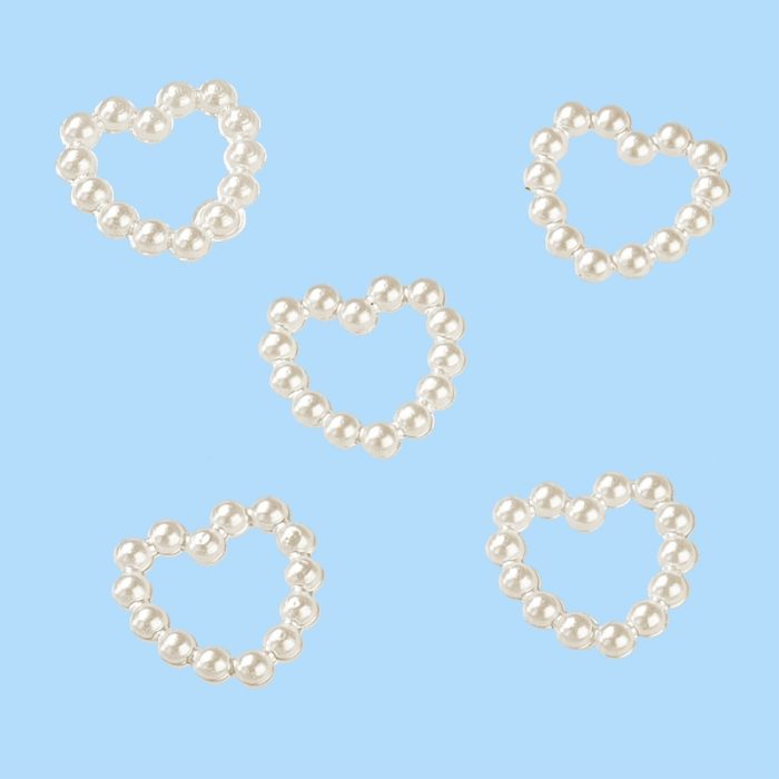 Pérolas Coração Creme 10mm ( 20 un.)