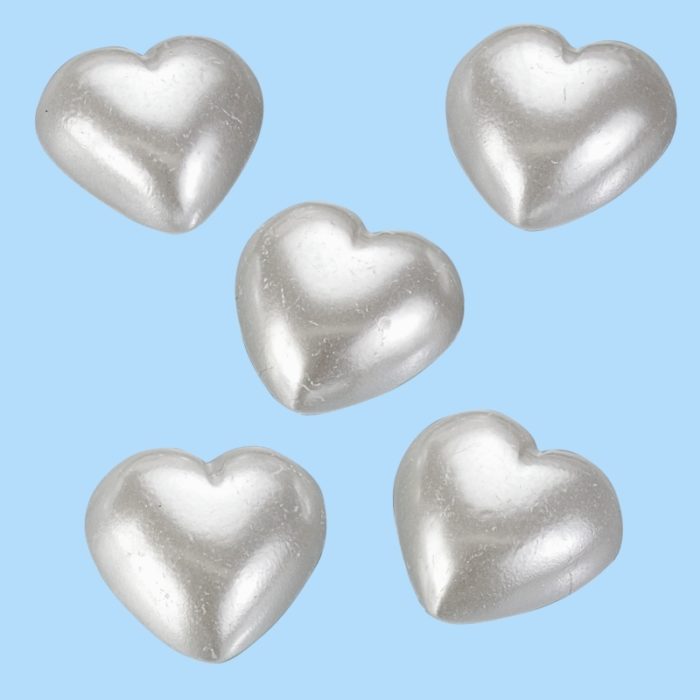 Corações Branco 18mm ( 6 un.)