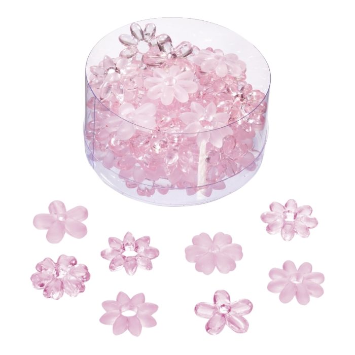 Flores Acrílico Rosa 20mm (caixa c/ 60 un.)