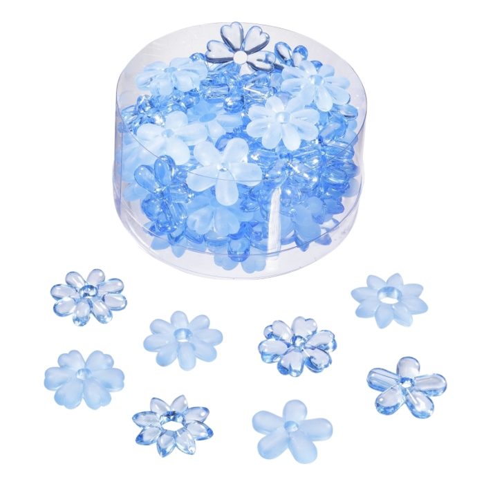 Flores Acrílico Azul 20mm (caixa c/ 60 un.)