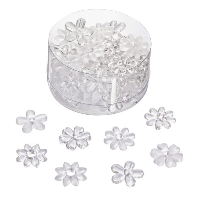 Flores Acrílico Transparente 20mm (caixa c/ 60 un.)