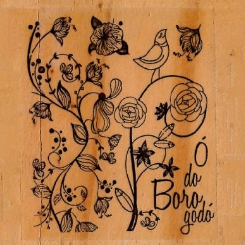 Carimbo Flores Ramos e Pássaros