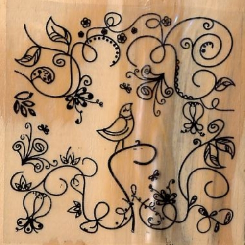 Carimbo Ramos com Pássaro