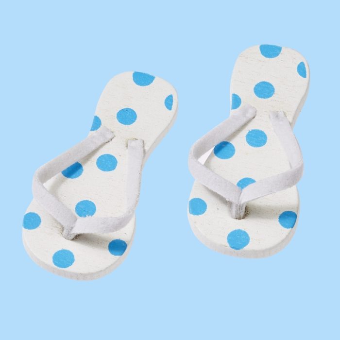 Flip-Flops Azul/Branco Bolinhas 45mm (2 pares)