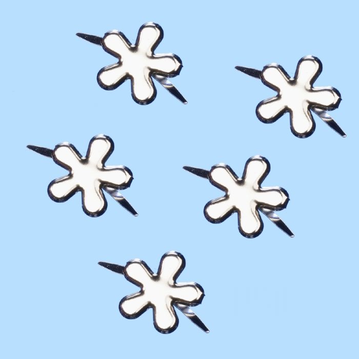 Ataches Flor Prata 13mm (9 un.)