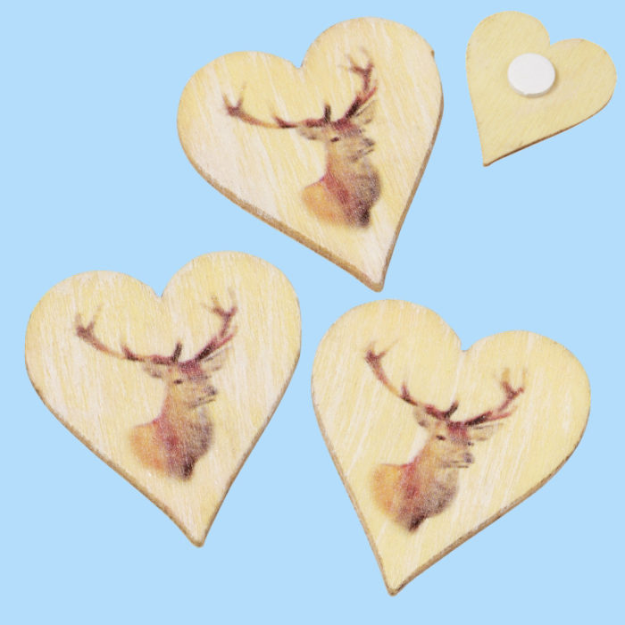 Aplique Coração Veado 25mm (4 un.)