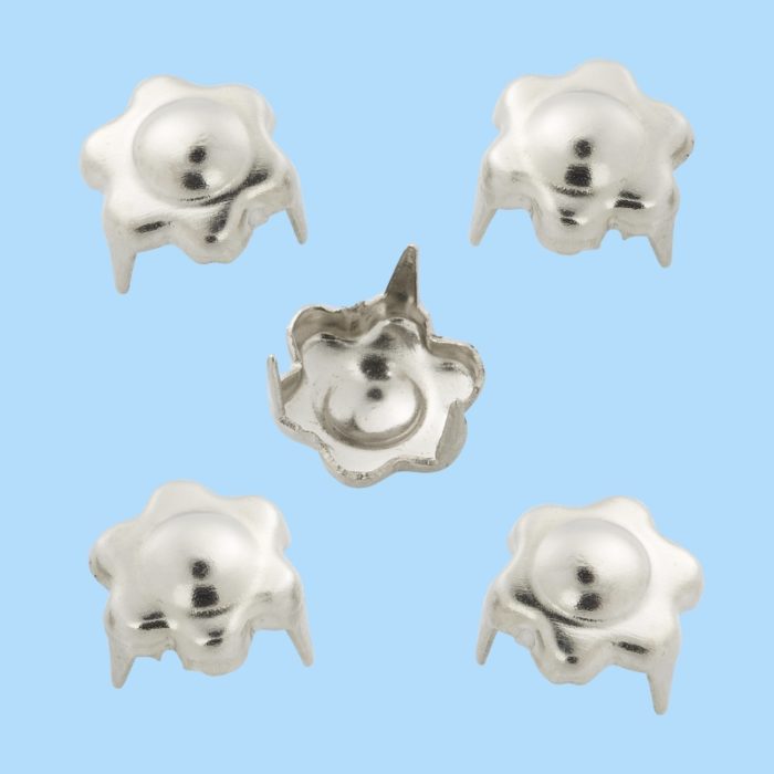 Ataches Prata Flores 8mm (20 un.)