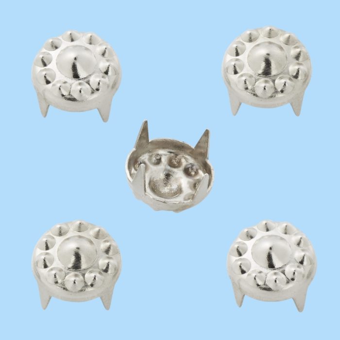 Ataches Prata Flores 7mm (20 un.)