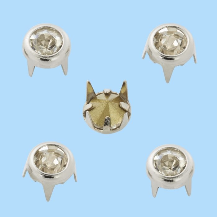 Ataches c/ Pedra Transparente 6mm (10 un.)