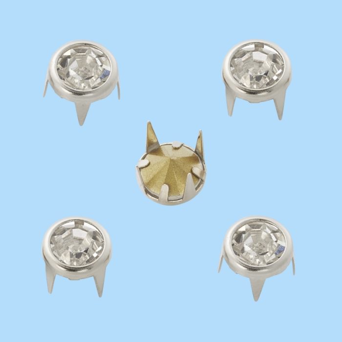 Ataches c/ Pedra Transparente 8mm (8 un.)