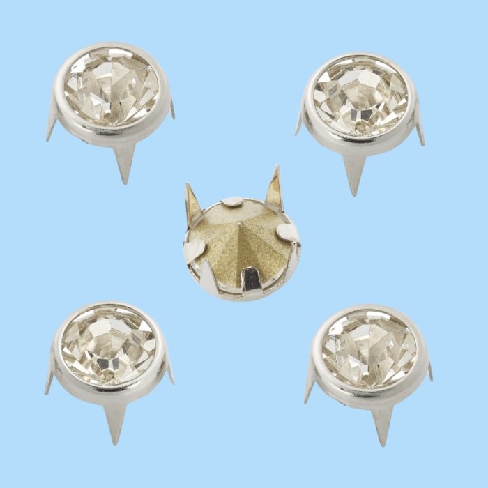 Ataches c/ Pedra Transparente 10mm (6 un.)