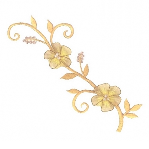 Aplique Flor Champanhe 19cm.