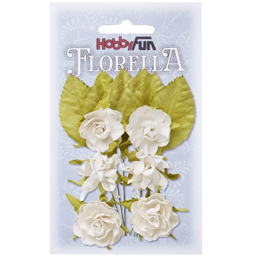 Florella - Flor Papel Branco 3Cm.- 6un.