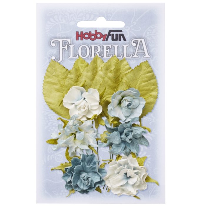 Florella - Flor Papel Azul Claro 3Cm.- 6un.