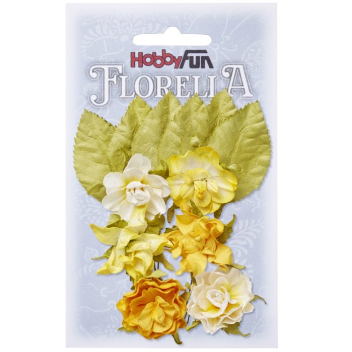 Florella - Flor Papel Amarelo 3Cm.- 6un.