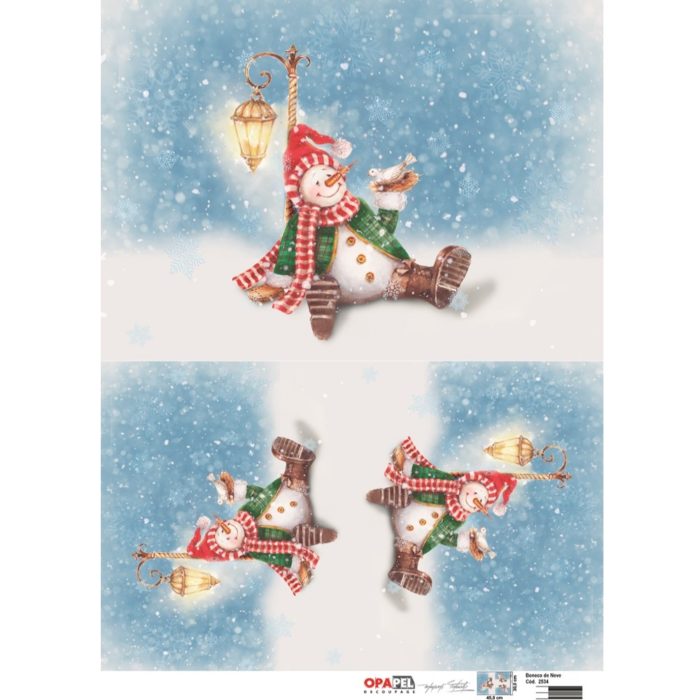 Papel Decoupage Boneco de Neve 30X45
