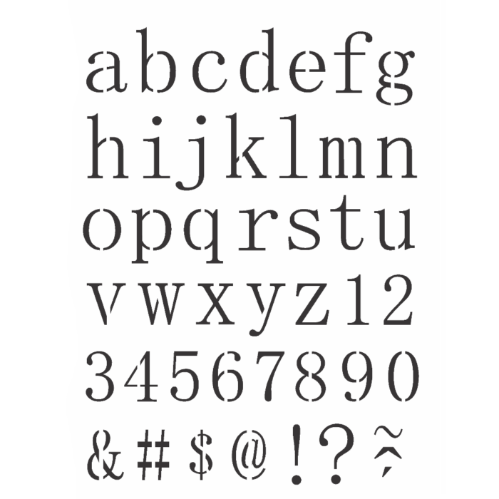 Stencil Opa 15x20 Alfabeto Reto Minúsculas