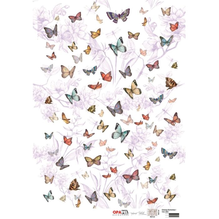 Papel Decoupage Borboletas I 30X45