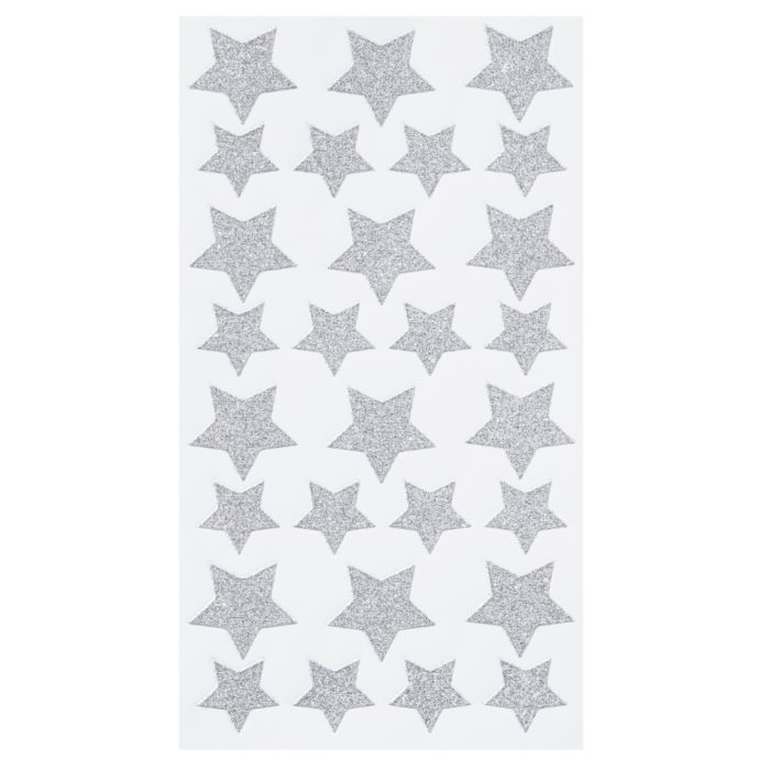 Sticker Estrelas Glitter Prata