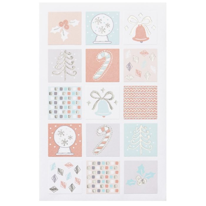 Sticker Natal II Quadrados (2 Folhas)